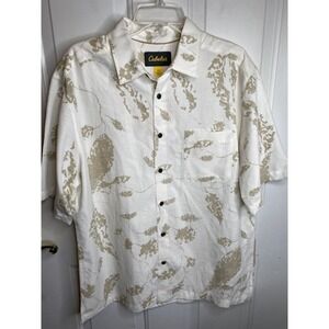 Cabela's Mens Short Sleeve Shirt Large Modal Blend Tropical Vibe